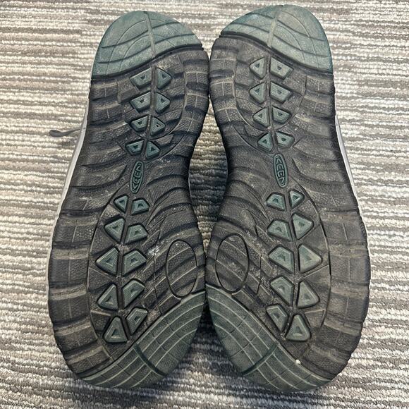 Keen Sedona Pulse Low Work Shoes Gray Teal Aluminum Toe Workwear Utility 8 Wide - Picture 7 of 9